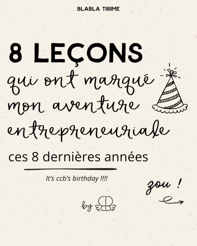 Pour résumer 👇🏻

Finalement, je retiens un apprentissage : c’est le cordonnier le plus mal chaussé (dans mon cas 😜).

Tout ces conseils que j’ai donné sans les appliquer totalement, même partiellement d’ailleurs.

Je me dis, c’est con, si tu les avais appliqué, tu n’aurais peut-être pas connu ce désert entrepreneurial l’année dernière… (mais avec des si….).

Non, je ne regrette rien ! 🎶 On apprend plus de nos erreurs que de nos réussites.

L’entrepreneuriat c’est dur, c’est intense, c’est inconfortable. 

Mais c’est aussi riche en apprentissage, en connaissance de soi, en gain de confiance en soi-même.

Et ça, ça reste une de mes plus belles réussites !

Dans ma Pep’s letter de jeudi, je t’explique ce que tu peux mettre en place pour chaque leçon. 

Tu peux commenter PEPSLETTER et je t’envoie le lien par message 💌

Ce que je retiens aussi de ses 8 années c’est que l’entrepreneuriat est un marathon (vraiment) pas un sprint (tu te dis, blabla… tout le monde dit ça, c’est bateau… blablabla), oui peut-être mais c’est une réalité. En tout cas c’est ma réalité.

Ce qui compte c’est le chemin pas l’arrivée.

Cette année, je veux prendre le temps de continuer à planter les graines de mon labo car je sais (de nouveau) où je souhaite aller et pourquoi. 

Le ‘comment’ est en court 😌

Et toi, ça fait combien de temps que tu es à ton compte ? Qu’est-ce que tu retiens comme leçon si tu devais en garder une ? 

#mesleçons #introspective #retrospective #blabladecogiteuse